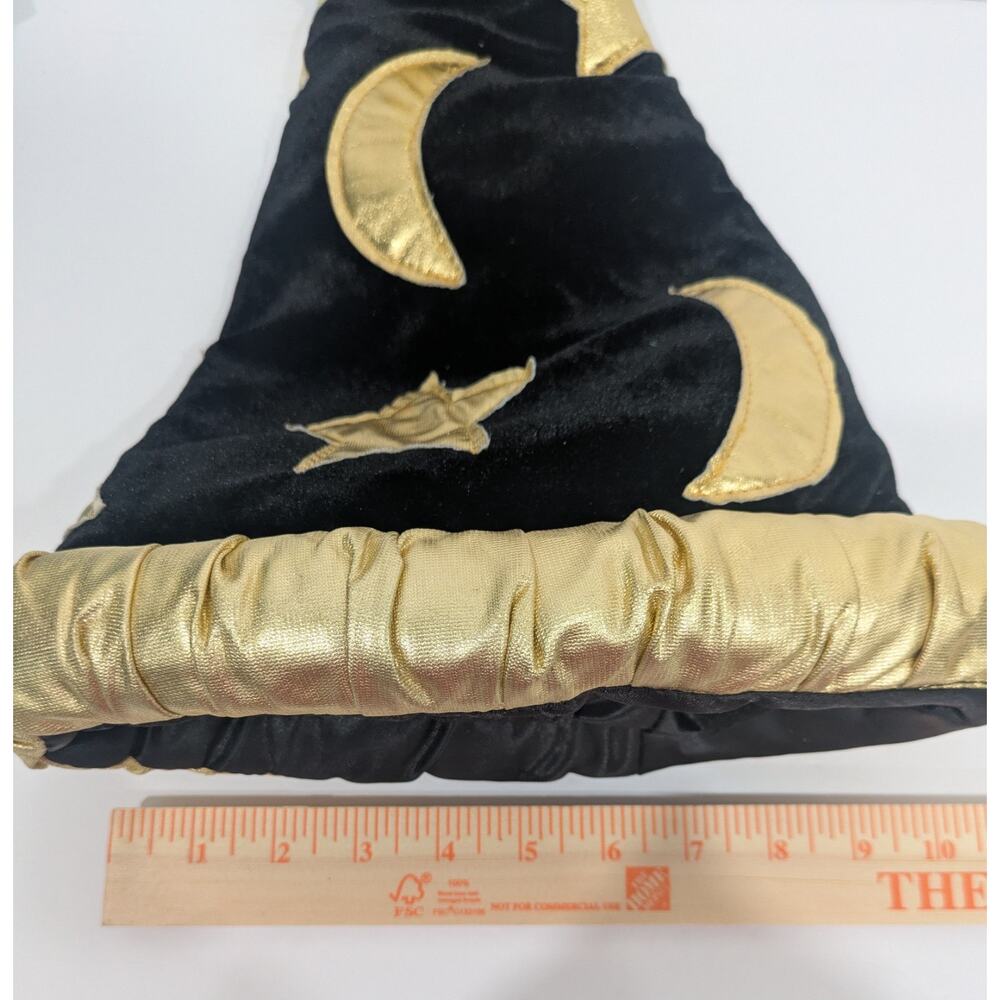 Kids Child Costume Wizard Hat Black Velvet Gold Stars Moons LITTLE DAYDREAMERS - Picture 3 of 7